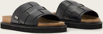 AllSaints Randal - Sandali in pelle nera con fascia intrecciata-Nero