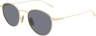 Montblanc Mb 0473S Zonnebril - Heren - Zonnebrillen - Geel - 50 MM - Nylon - Accessoires