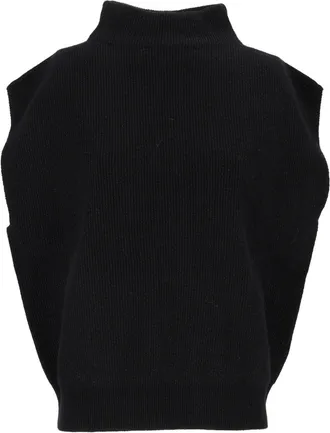 PESERICO Sleeveless Ribbed High-Neck Sweater