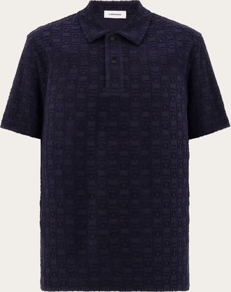 Ferragamo Men Ferragamo Monogram polo shirt Blue