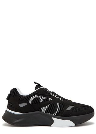 Valentino Garavani Demivee Panelled Mesh and Suede Sneakers - Black - 44 (IT44 / UK10)