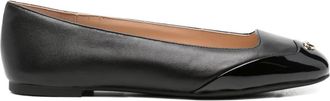 Liu Jo patent-toe ballet flats - women - Polyurethane/Polyurethane/Synthetic Rubber/Leather - 40 - Black