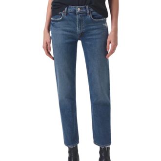 A Gold E Kye Mid Rise Straight Crop Jeans In Notion