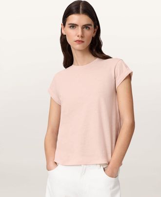 AllSaints Cotton Anna Crew Neck Short Sleeve T-Shirt, Size: XS