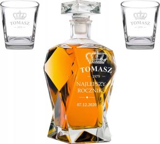 OEM Juego De Whisky: Jarra, Dos Vasos Con Grabado