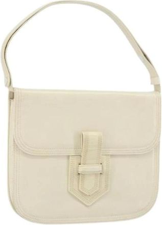 Saint Laurent Pre-owned Shoulder Bags, female, White, Size: ONE SIZE Pre-owned Leather Shoulder Bag