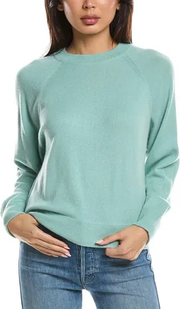Fort&eacute; Cashmere Rib Trim Cashmere Sweatshirt