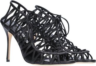 Manolo Blahnik Womens Hamza 105 Leather Sandals In Black