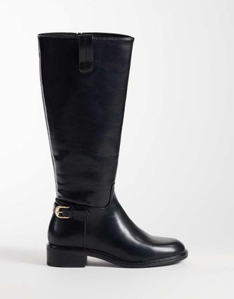 Asos Cecile stivali da equitazione bassi al ginocchio neri-Nero