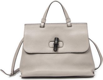 Gucci Pre-owned Womens Bamboo Daily Top Handle Shoulder Bag - Grey - One Size