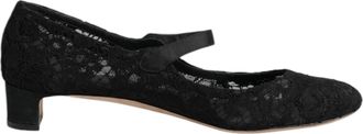 Dolce & Gabbana Black Vally Taormina Floral Lace Pumps Womens Shoes (Pre-Owned)