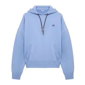 Loewe Hoodies & sweatvesten, Heren, Blauw, M, Katoen, Anagram Hoodie met sleuteldetail