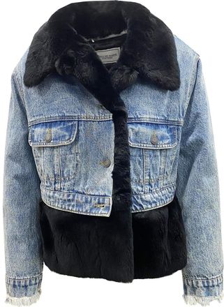 Forte Couture denim jack met bontvoering