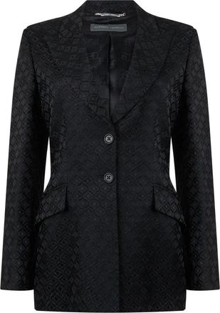Alberta Ferretti Elegante blazer met reverskraag - Dames - Blazers - Zwart - M - Katoen - Jassen