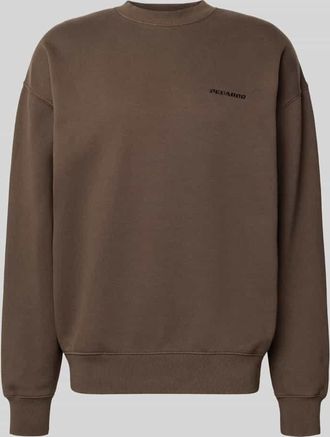 Pegador Oversized Sweatshirt mit Label-Stitching in Dunkelbraun, Größe XXL