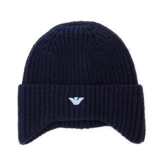 Emporio Armani Blauwe muts - unisex - Accessoires - Blauw - Maat: ONE Size Wol
