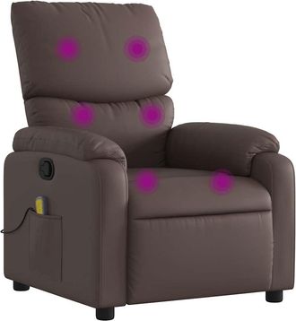 vidaXL Vidaxl - Sill&oacute;n De Masaje Reclinable Cuero Sint&eacute;tico Marr&oacute;n
