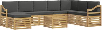 vidaXL Conjunto De Sof&aacute;s De Exterior 9 Uds. Blanco Y Antracita Vidaxl