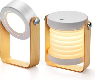 OEM Lampe De Chevet - R&eacute;glable Tactile 3 Niveaux - Batterie Rechargeable 1200 Mah - Portable Avec Poign&eacute;e En Bois - Int&eacute;rieur Et Ext&eacute;rieur - 1 Pi&egrave;ce