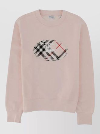 Burberry checked crew neck top long sleeves
