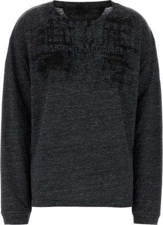 Maison Margiela Slate Katoenen T-shirt - Dames - Sweatshirts - Zwart - M - Katoen - Hoodies & sweatvesten