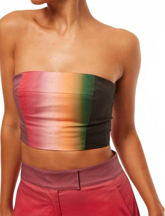 Misa Candy Bandeau Top In Pink Multi