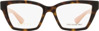Gucci GG1715O Squared Cat-Eye Eyeglasses - Havana
