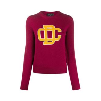 Dsquared2 Bordeaux Ronde Hals Truien - Dames - Ronde hals truien - Rood - L - Wol - Truien & Vesten