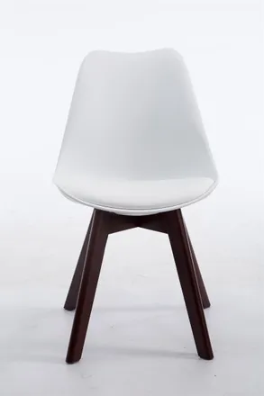Clp Sedia Borneo In Similpelle Bianco Noce