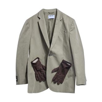 Moschino Formal Blazers, male, Green, Size: M Guanti Giacca