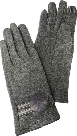 MARCUS ADLER Pompom Jersey Touchscreen Gloves in Charcoal at Nordstrom Rack