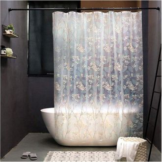 OEM (tama&ntilde;o: 120 X 200 Cm) Cortina De Ducha Blanca Transl&uacute;cida, Cortina De Ducha De Eva Impermeable, Aro Para Cortina De Ducha Blanco, Cortina Para Ventan