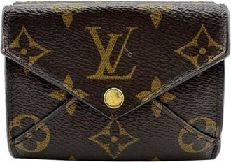 Louis Vuitton Monogram Brown Pink Leather Wallet (Tri-Fold) (Pre-Owned)