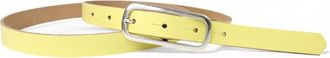 Fronhofer Leather Womens Belt Slim Silver Buckle 0.8 inch, Size:waist size 37.5 inch (95 cm), Color:Lemon