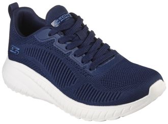Skechers Sneaker SKECHERS BOBS SQUAD CHAOS FACE OFF, Damen, Gr. 35, blau (navy), Textil, Schuhe Sneaker, Freizeitschuh, Halbschuh, Schn&uuml;rschuh mit Komfort-Inne
