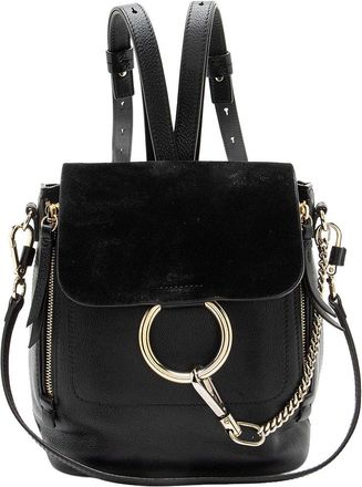 Chlo&eacute; Black Leather Mini Faye Backpack (Authentic Pre-Loved)
