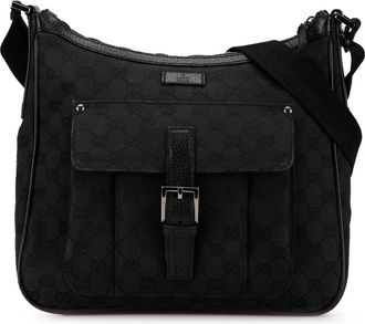 Gucci Womens Gg Supreme Monogram Messenger Bag - Black Textile - One Size