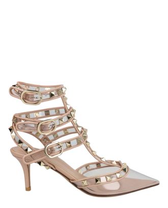 Valentino Caged Rockstud Kitten Heels