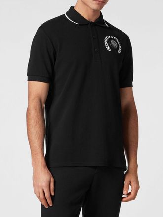 Plein Sport Polo in jersey a maniche corte con colletto classico e logo