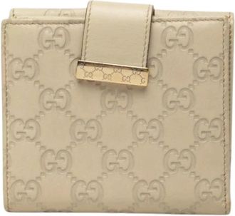 Gucci Pre-owned Wallet (bi-fold) - Dames - Vintage Accessoires - Beige - ONE Size - Leer - Vintage