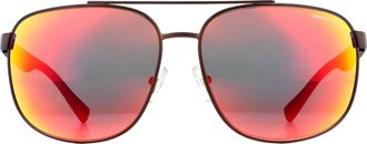 A|X Armani Exchange Zonnebril 2026s 61066q Mat Brons Grijze Spiegel Rood Geel