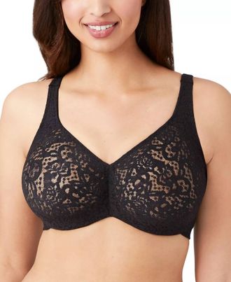 Wacoal Halo Lace Full Coverage Underwire Bra - Cup Dd In Black