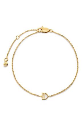 Monica Vinader Initial Chain Bracelet in 18K Gold Vermeil D at Nordstrom