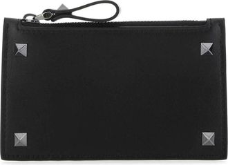 Valentino Garavani Rockstud Card Holder - Heren - Portefeuilles - Zwart - ONE Size - Leer - Accessoires