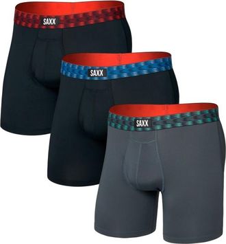 Saxx Multi-Sport Mesh Boxer Brief Fly 3-Pack Kunstfaserunterw&auml;sche f&uuml;r Herren | blau