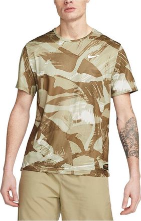 Nike Dri-Fit Miler Camouflage Running T-Shirt Hazel Rush FD4053-242