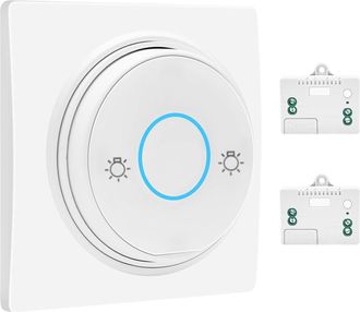OEM Conjunto De Interruptores Inal&aacute;mbricos Rf Impermeables - Sin Bater&iacute;a - Con Receptor - Para Uso Interior Y Exterior (1 Interruptor Y 2 Receptores)