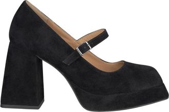 Alma En Pena Sandalen met gesp en blokhak - Dames - Pumps - Zwart - 38 EU - Leer - Schoenen