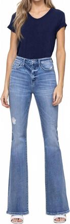 Flying Monkey Serena High Rise Flare Jean In Blue