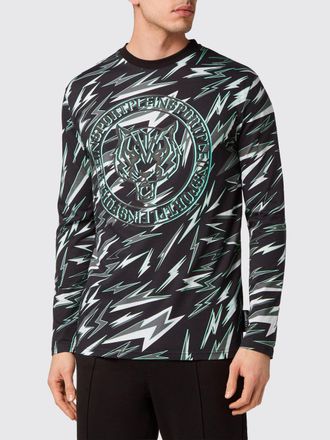 Plein Sport T-shirt a maniche lunghe in jersey con stampa grafica